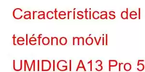 Características del teléfono móvil UMIDIGI A13 Pro 5G