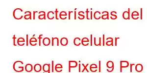 Características del teléfono celular Google Pixel 9 Pro