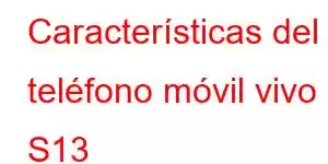 Características del teléfono móvil vivo S13