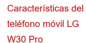 Características del teléfono móvil LG W30 Pro