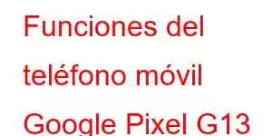 Funciones del teléfono móvil Google Pixel G13