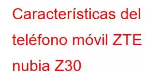 Características del teléfono móvil ZTE nubia Z30