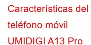 Características del teléfono móvil UMIDIGI A13 Pro Max 5G