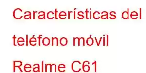 Características del teléfono móvil Realme C61